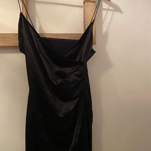 Black satin dress